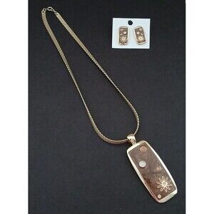 Women's Necklace Pendant & Earrings Set Floral Costume Jewelry Beachy Boho